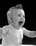 1950s Happy Baby  Laughing With Mouth Open