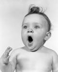 1950s Baby Yawning Ready To Sleep