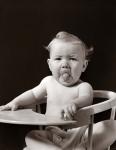 1930s 1940s Baby Sticking Tongue Out