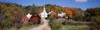 Vermont, Waits River, Village in autumn