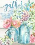 Colorful Flowers in Mason Jar Gather