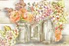 Colorful Flowers in Mason Jar Gold