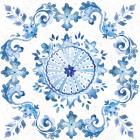 Artisan Medallions White/Blue I