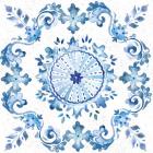 Artisan Medallions White/Blue I