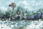 Windmill and Daisies Landscape