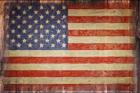 Vintage Flag on Barnwood