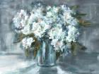 White Hydrangeas on Gray Landscape