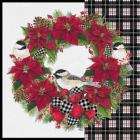 Chickadee Christmas Red V Wreath