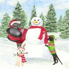 Dog Days of Christmas I Building Snowman
