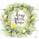 Watercolor Lemon Wreath Home Sweet Home