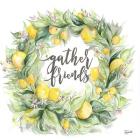Watercolor Lemon Wreath Gather Friends