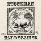 Farmhouse Grain Sack Label Pig