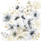 Watercolor Gray and Gold Floral