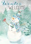 Let it Snow Blue Snowman portrait