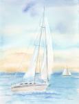 East Coast Lighthouse sailboat panel I