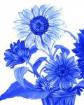 China Sunflowers blue II