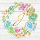 Sweet Succulents Wreath Monogram J gold