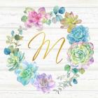 Sweet Succulents Wreath Monogram M gold