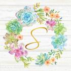 Sweet Succulents Wreath Monogram S gold