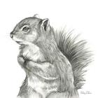 Watercolor Pencil Forest IV-Squirrel