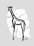 Inked Safari Leaves IV-Giraffe 2