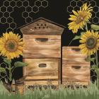 Honey Bees & Flowers Please on black VII
