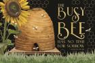 Honey Bees & Flowers Please landscape on black II-Busy Bee