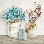 Floral Composition with Mason Jars I