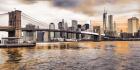 Brooklyn Bridge and Lower Manhattan at sunset, NYC