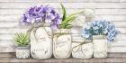 Hydrangeas in Mason Jars