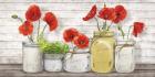 Poppies in Mason Jars