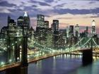 Brookyn Bridge and Downtown skyline, NYC