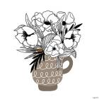 Gray Flower Mug