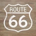 Route 66 White on Wood