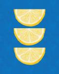 Lemon Wedges on Blue