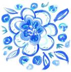 Blue Aqua Painterly Floral