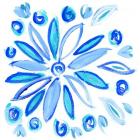 Blue Aqua Painterly Floral II