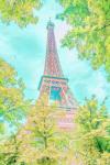 Pastel Eiffel in Trees