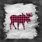 Pink Plaid Moose