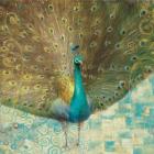 Teal Peacock on Gold