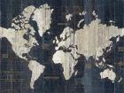 Old World Map Blue Crop