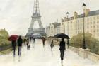 Eiffel in the Rain Marsala Umbrella