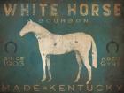 White Horse with Words Blue