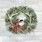 Holiday Wreath IV on Wood