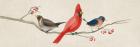 Festive Birds Panel II Linen