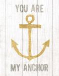 Beachscape III Anchor Quote Gold Neutral