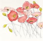 Black Line Poppies I Watercolor