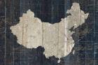 Old World Map Blue China