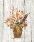 Wild Flowers in Vase I on Barn Board