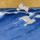 Seagulls with Gold Sky III